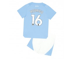 Lacne Dětský Futbalové dres Manchester City Rodri Hernandez #16 2023-24 Krátky Rukáv - Domáci (+ trenírky)